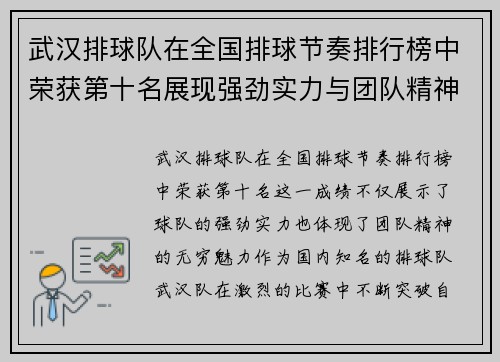 武汉排球队在全国排球节奏排行榜中荣获第十名展现强劲实力与团队精神